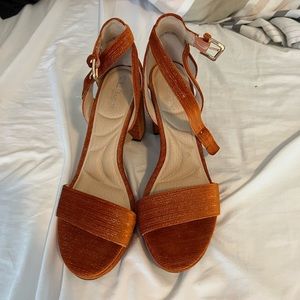 Burnt orange platform chunky heel